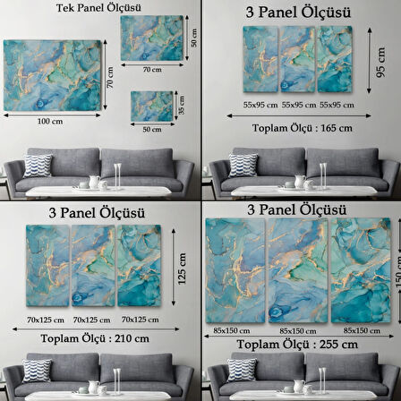 Mürekkep ve Alkol ile Mermer Deseni Dekoratif Kanvas Tablo, Duvar Dekoru 5050