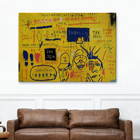 Hollywood Africans 1983 Jean Michel Basquiat Dekoratif Kanvas Tablo, Duvar Dekoru 5058
