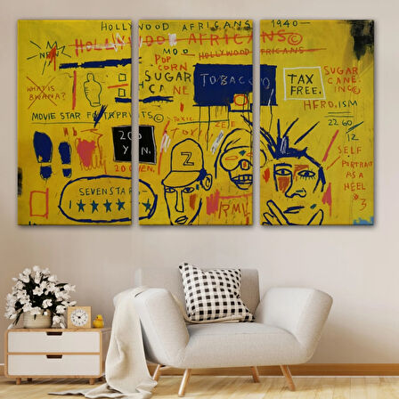 Hollywood Africans 1983 Jean Michel Basquiat Dekoratif Kanvas Tablo, Duvar Dekoru 5058
