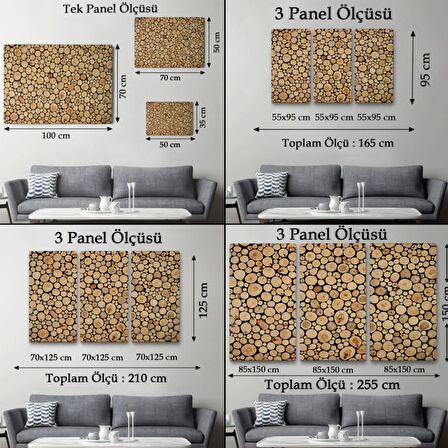 Odunlar ve Kütükler Dekoratif Kanvas Tablo, Duvar Dekoru 5077