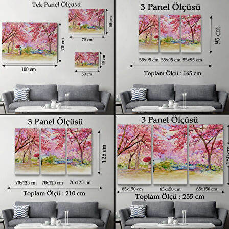 Sevgililer ve Sakura Ağacı Dekoratif Kanvas Tablo, Duvar Dekoru 5082