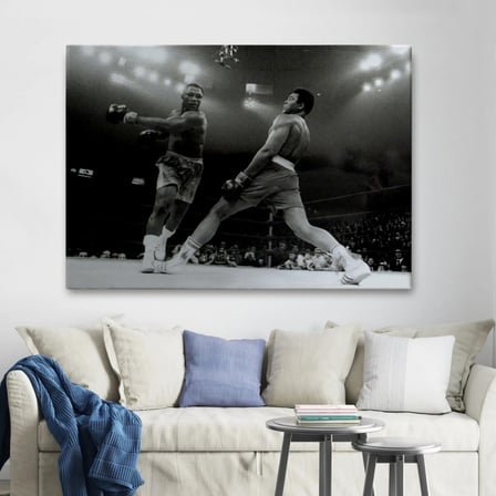 Muhammed Ali-Joe Frazier Motivasyon Dekoratif Kanvas Tablo, Duvar Dekoru 5089