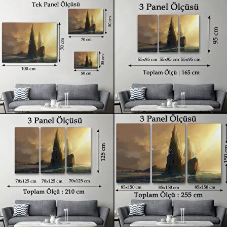 Okyanusu İzleyen Beyaz Pelerinli Kadın Dekoratif Kanvas Tablo, Duvar Dekoru 5091