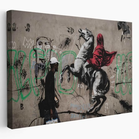 Alpler ve Napolyon Geçişi Banksy Dekoratif Kanvas Tablo, Duvar Dekoru 5094