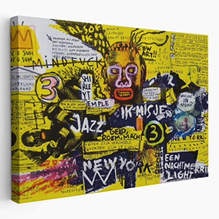 Şehir Sanatı Jean Michel Basquiat Dekoratif Kanvas Tablo, Duvar Dekoru 5095