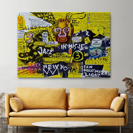 Şehir Sanatı Jean Michel Basquiat Dekoratif Kanvas Tablo, Duvar Dekoru 5095