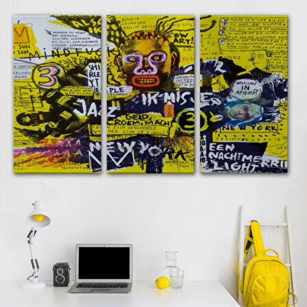 Şehir Sanatı Jean Michel Basquiat Dekoratif Kanvas Tablo, Duvar Dekoru 5095