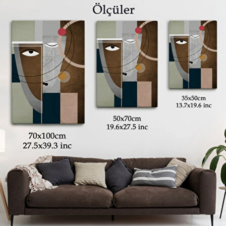 Güzel Yüz El Boyaması Modern Soyut Dekoratif Kanvas Tablo, Duvar Dekoru 5112