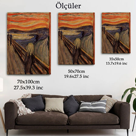 Çığlık İsimli Eser Edvard Munch Dekoratif Kanvas Tablo, Duvar Dekoru 5116