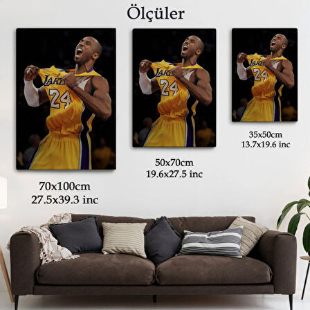 Los Angeles Lakers'ta Kobe Bryant Dekoratif Kanvas Tablo, Duvar Dekoru 5117