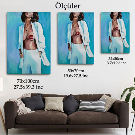 Kadın Feminist Dekoratif Kanvas Tablo, Duvar Dekoru 5118