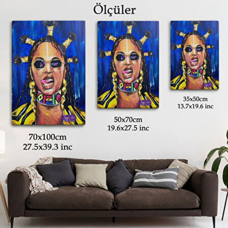 Beyonce Şarkıcı Dekoratif Kanvas Tablo, Duvar Dekoru 5120