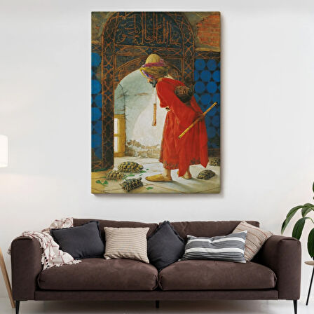 Kaplumbağa Terbiyecisi Eseri Osman Hamdi Bey Dekoratif Kanvas Tablo, Duvar Dekoru 5129