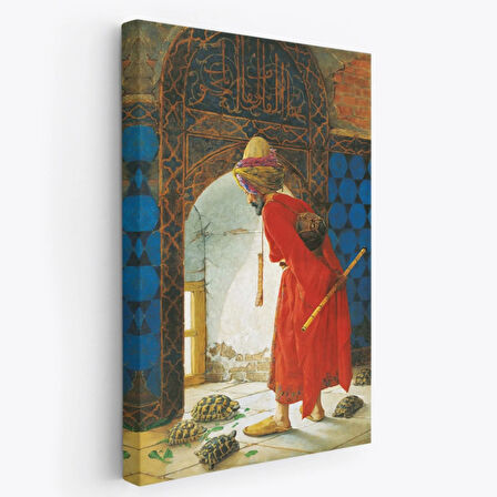 Kaplumbağa Terbiyecisi Eseri Osman Hamdi Bey Dekoratif Kanvas Tablo, Duvar Dekoru 5129