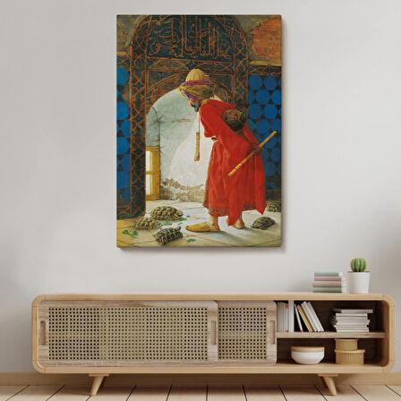 Kaplumbağa Terbiyecisi Eseri Osman Hamdi Bey Dekoratif Kanvas Tablo, Duvar Dekoru 5129