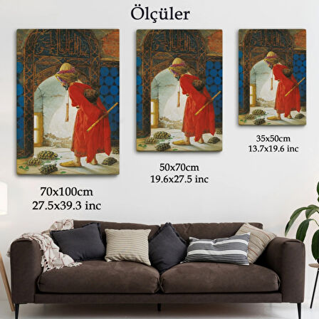Kaplumbağa Terbiyecisi Eseri Osman Hamdi Bey Dekoratif Kanvas Tablo, Duvar Dekoru 5129
