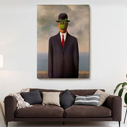 Adamın Oğlu Eseri Renee Magritte Dekoratif Kanvas Tablo, Duvar Dekoru 5132