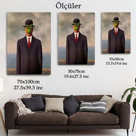Adamın Oğlu Eseri Renee Magritte Dekoratif Kanvas Tablo, Duvar Dekoru 5132