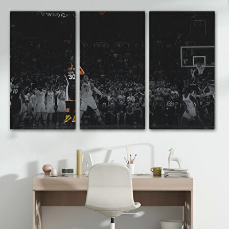 Stephen Curry ve Basketbol Dekoratif Kanvas Tablo, Duvar Dekoru 5144