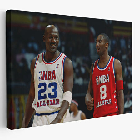 Kobe Bryant Michael J. ve Basketbol Dekoratif Kanvas Tablo, Duvar Dekoru 5153