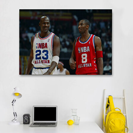 Kobe Bryant Michael J. ve Basketbol Dekoratif Kanvas Tablo, Duvar Dekoru 5153
