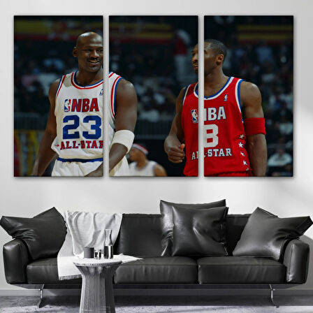 Kobe Bryant Michael J. ve Basketbol Dekoratif Kanvas Tablo, Duvar Dekoru 5153