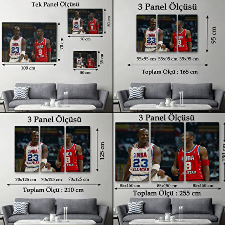 Kobe Bryant Michael J. ve Basketbol Dekoratif Kanvas Tablo, Duvar Dekoru 5153