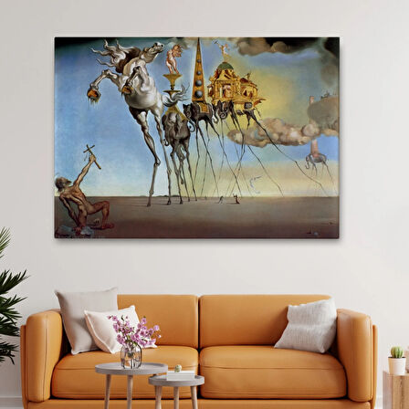 The Temptation of St Anthony Eseri Salvador Dali Dekoratif Kanvas Tablo, Duvar Dekoru 5162