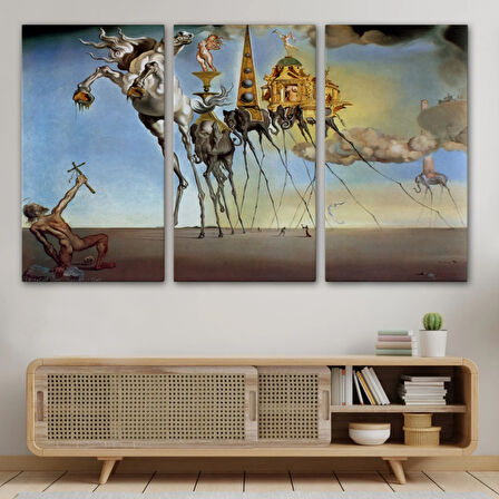 The Temptation of St Anthony Eseri Salvador Dali Dekoratif Kanvas Tablo, Duvar Dekoru 5162