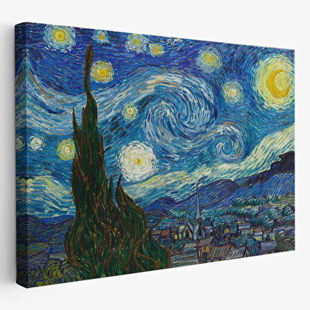 Yıldızlı Gece Eseri Van Gogh Dekoratif Kanvas Tablo, Duvar Dekoru 5165