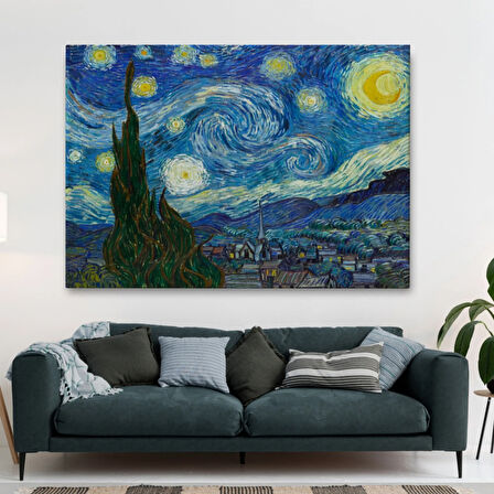 Yıldızlı Gece Eseri Van Gogh Dekoratif Kanvas Tablo, Duvar Dekoru 5165