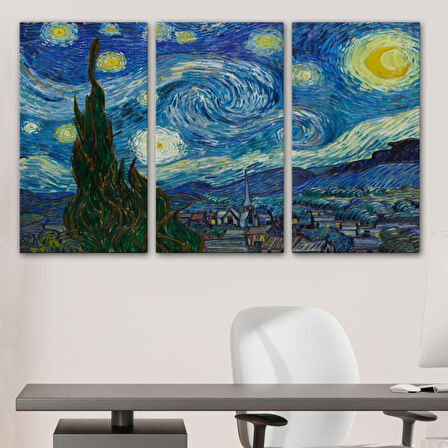 Yıldızlı Gece Eseri Van Gogh Dekoratif Kanvas Tablo, Duvar Dekoru 5165