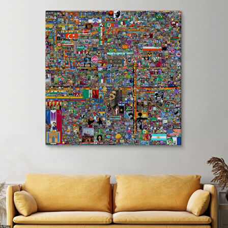 Reddit Savunma Hattı Reddit R/place Elraenn Twitch Dekoratif Kanvas Tablo, Duvar Dekoru 5173