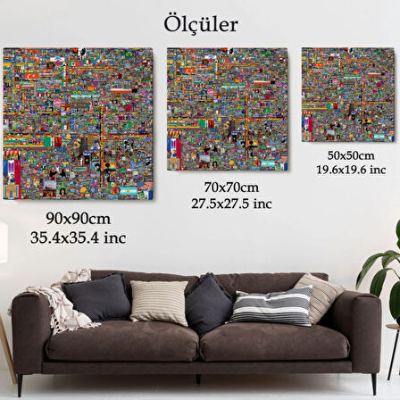 Reddit Savunma Hattı Reddit R/place Elraenn Twitch Dekoratif Kanvas Tablo, Duvar Dekoru 5173