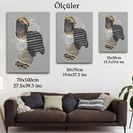 Soyut Desenler Geometrik Form Dekoratif Kanvas Tablo, Duvar Dekoru 5182