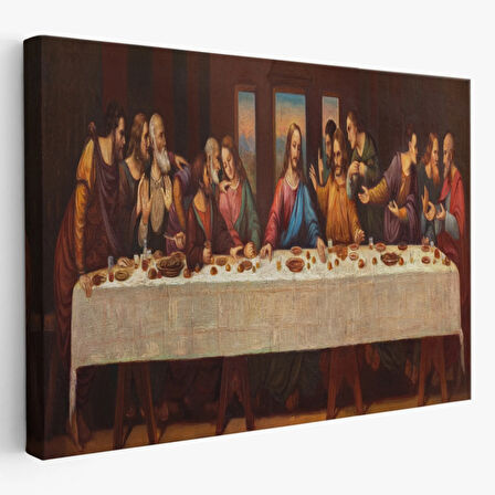 Son Akşam Yemeği Eseri Da Vinci Dekoratif Kanvas Tablo, Duvar Dekoru 5183