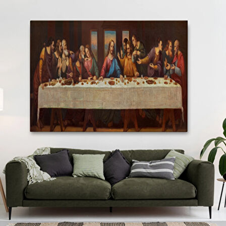 Son Akşam Yemeği Eseri Da Vinci Dekoratif Kanvas Tablo, Duvar Dekoru 5183