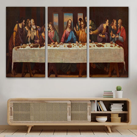 Son Akşam Yemeği Eseri Da Vinci Dekoratif Kanvas Tablo, Duvar Dekoru 5183