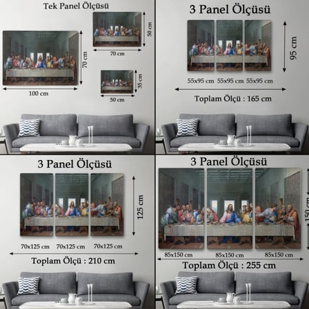Son Akşam Yemeği Eseri Da Vinci Dekoratif Kanvas Tablo, Duvar Dekoru 5184