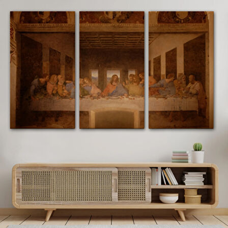 Son Akşam Yemeği Eseri Da Vinci Dekoratif Kanvas Tablo, Duvar Dekoru 5188