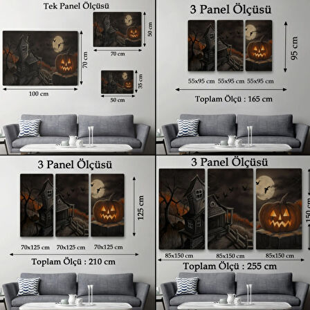 Cadılar Bayramı Perili Ev Dekoratif Kanvas Tablo, Duvar Dekoru 5196