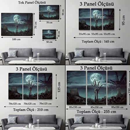 Mezarlıkta Çıkan El Cadılar Bayramı Dekoratif Kanvas Tablo, Duvar Dekoru 5205