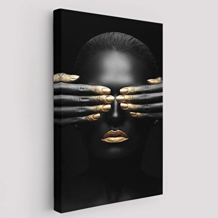 Afrikalı Kadın Afrikalı Kız Dekoratif Kanvas Tablo, Duvar Dekoru 5216