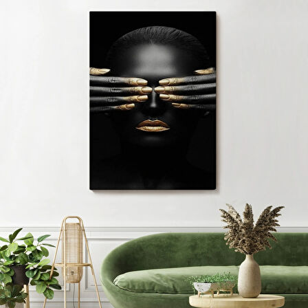 Afrikalı Kadın Afrikalı Kız Dekoratif Kanvas Tablo, Duvar Dekoru 5216