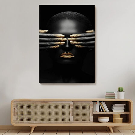 Afrikalı Kadın Afrikalı Kız Dekoratif Kanvas Tablo, Duvar Dekoru 5216