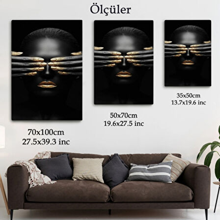 Afrikalı Kadın Afrikalı Kız Dekoratif Kanvas Tablo, Duvar Dekoru 5216