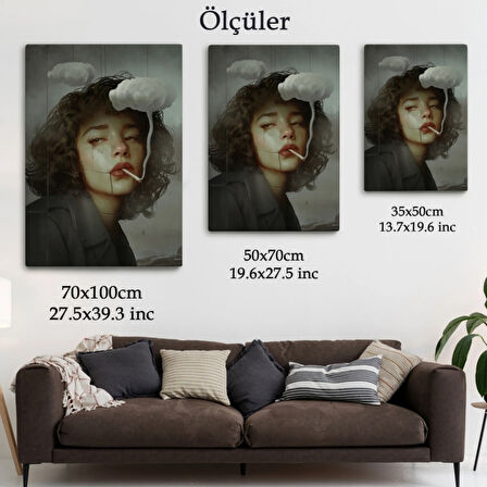 Bulut ve Duman Gerçeküstü Sanat Dekoratif Kanvas Tablo, Duvar Dekoru 5226