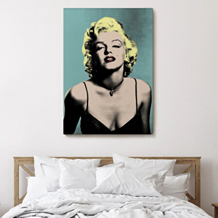 Sarı Saçlı Cesur Kadın Marilyn Monroe Dekoratif Kanvas Tablo, Duvar Dekoru 5251