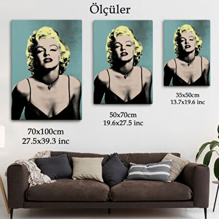 Sarı Saçlı Cesur Kadın Marilyn Monroe Dekoratif Kanvas Tablo, Duvar Dekoru 5251