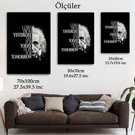 Einstein Dünden Öğrenin Bugünü Yaşayın Yarını Umut Edin Dekoratif Kanvas Tablo 5275